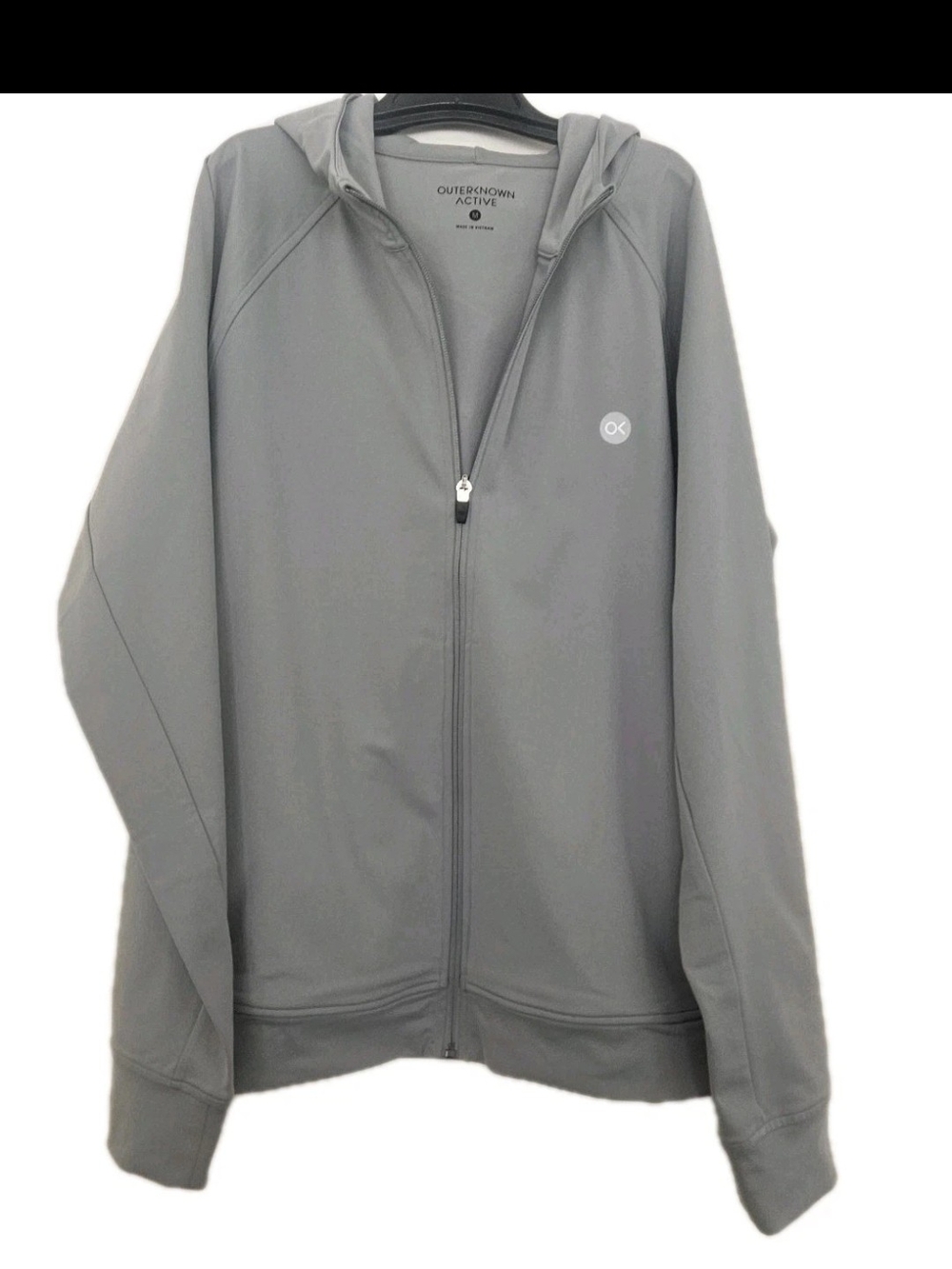 Outerknown Active Men's Full Zip Hoodie Jacket Gray Size M Raglan Performance